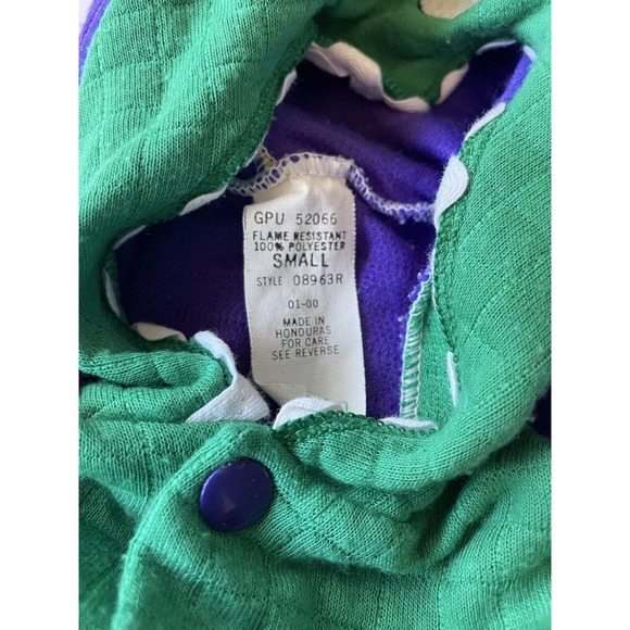 VTG BABY GRO KAPART Romper Sleeper Small Green Purple Dinosaur Alligator 0-3 mo - Picture 7 of 9